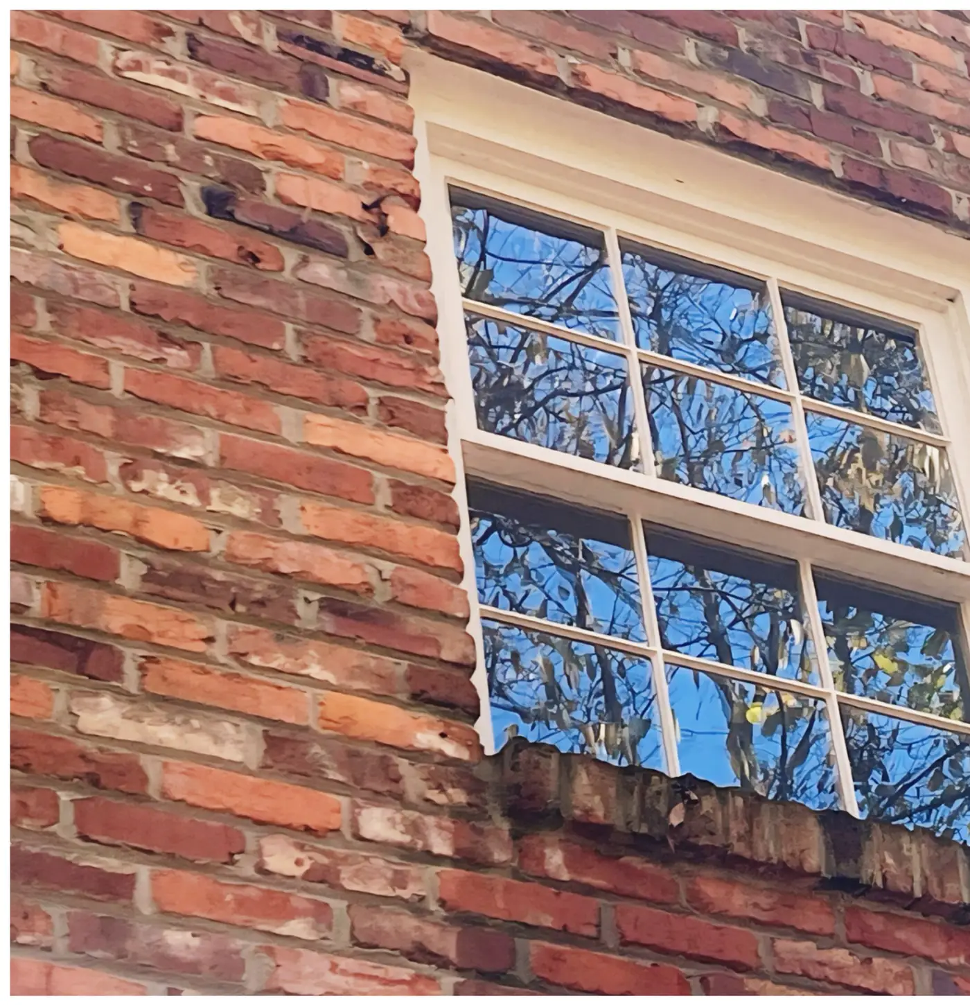 Brick home windows after cleaning