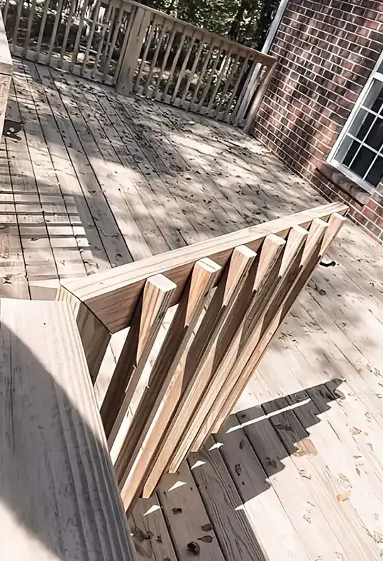 Wood deck after pressure washing by JPS