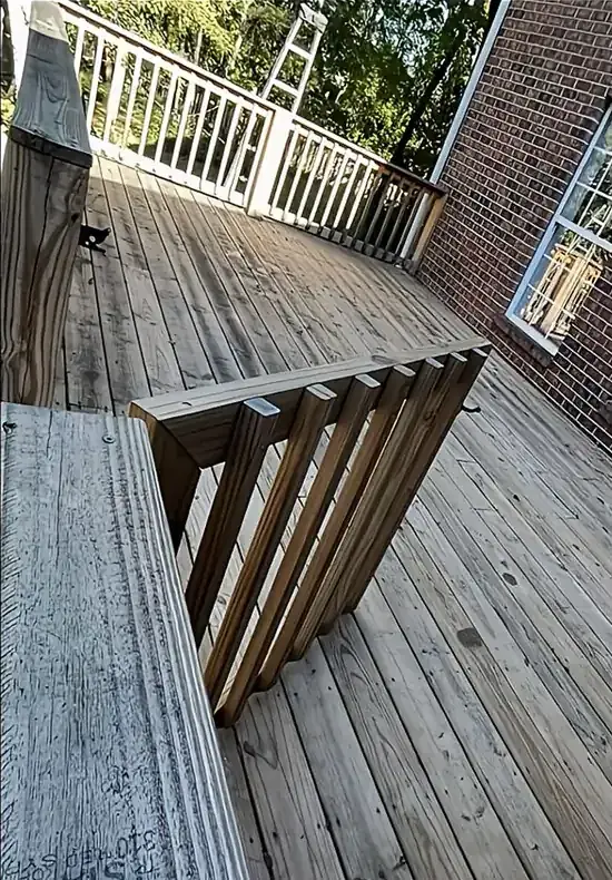 Deck before pressure washing